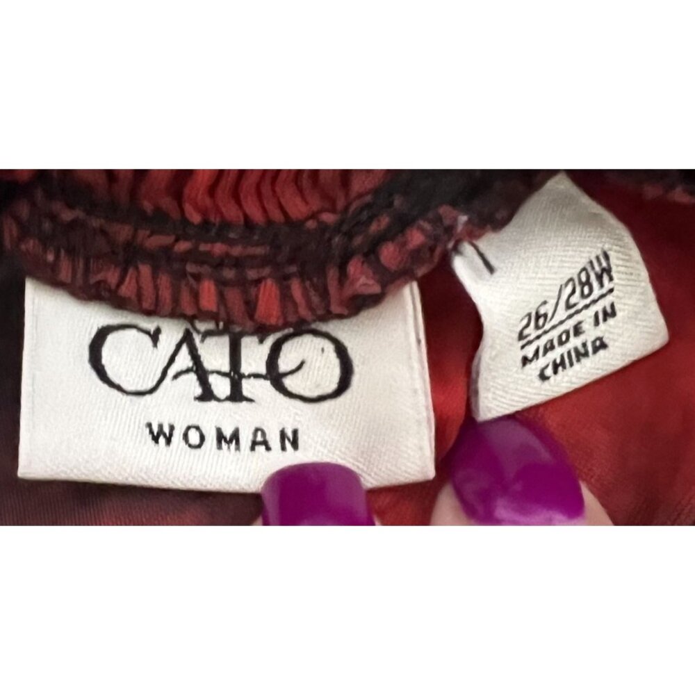Cato Woman Re Black Floral Blouse 26/28 Artsy Plus Size Flowy Valentines Day - Picture 5 of 8